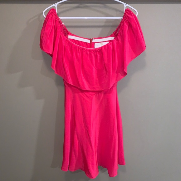 Pink Off shoulder silk dress Amanda Uprichard - Picture 6 of 6